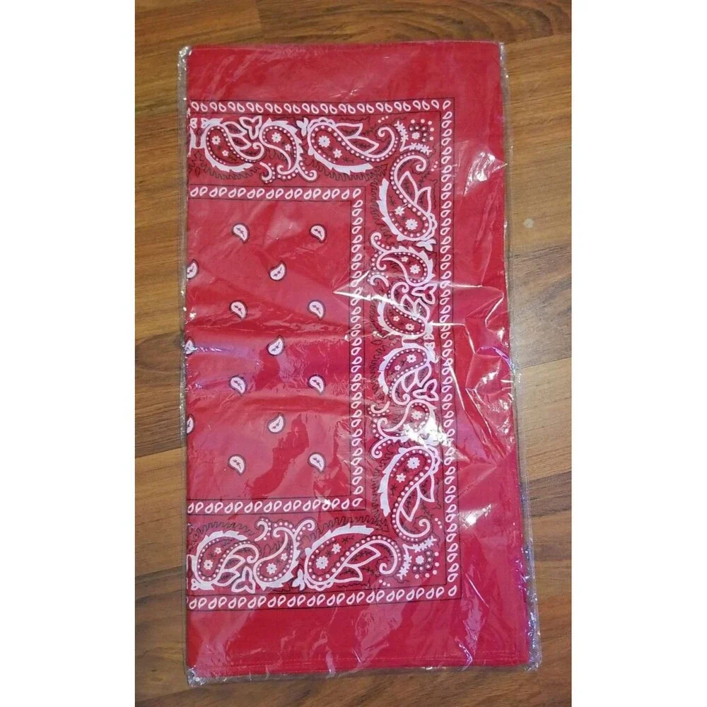 LOT 4- 12 Packs Paisley Scarf Bandana Scarf 100% COTTON Blue Black Red & Tan F3